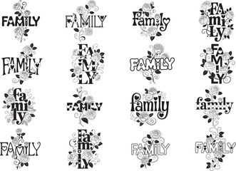 Floral Family Heart SVG