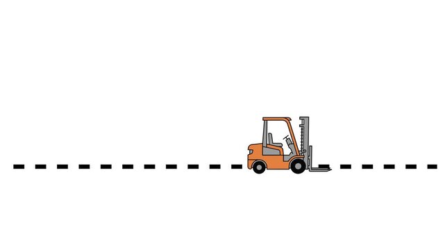 Forklift Moving Forward Animation