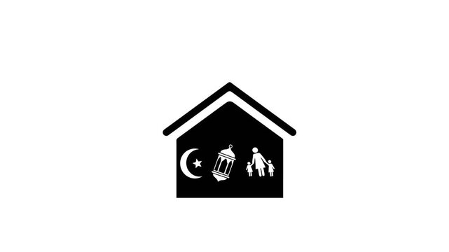 House Icon with Islamic Symbols