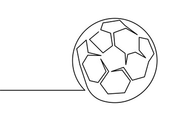 Obraz premium Football continuous line drawing simple minimalist outline vector design