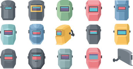multicolor welding masks collection