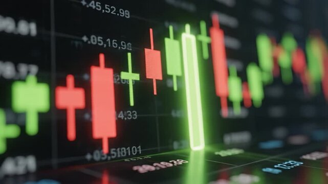 Green candlestick chart red candlestick chart financial stock market trading screen market data green candlestick chart pattern red candlestick chart pattern stock market chart financial graph