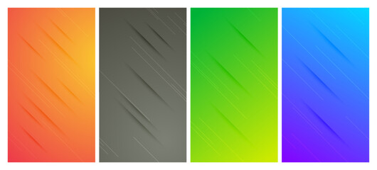 Set of abstract gradient backgrounds with lines