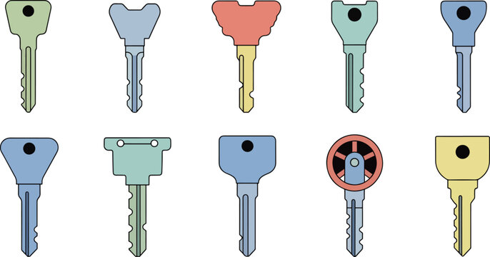keys array of colorful keys