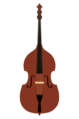 Fototapeta premium Double bass musical instrument, classical string bass, orchestra music object. Simplicity vector illustration, isolated.