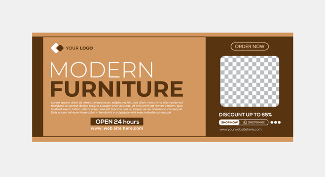 modern furniture advertisement template with discount and order now option