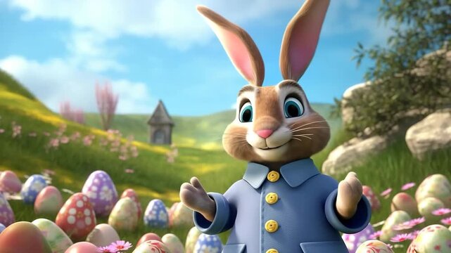 Holiday Easter with bright eggs are main accessory at background