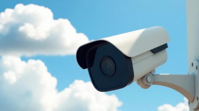 Video A security camera installed on the side of a building for surveillance and monitoring purposes