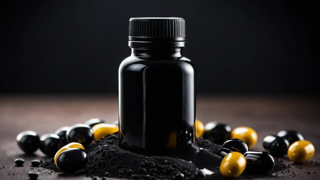 Video A bottle of medication on a table with a clear label