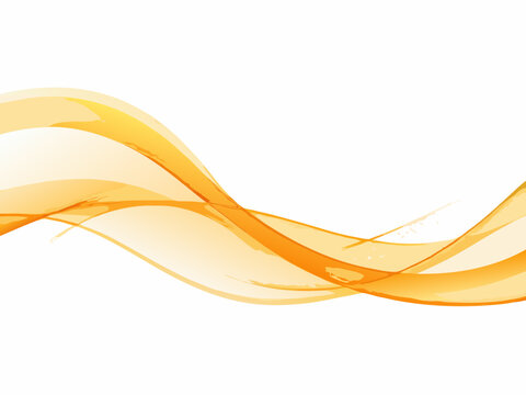 Abstract orange wave design on a clean white background