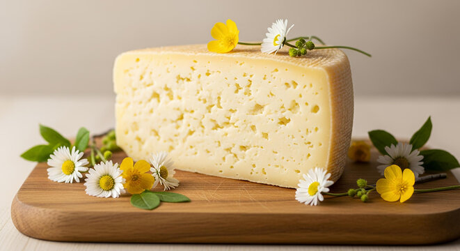 Fresh Romanian Caș Cheese with Seasonal Spring Details
