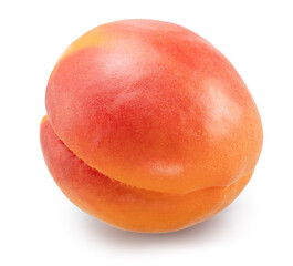 Fototapeta premium Ripe apricot with red side isolated on white background. File contains clipping path.