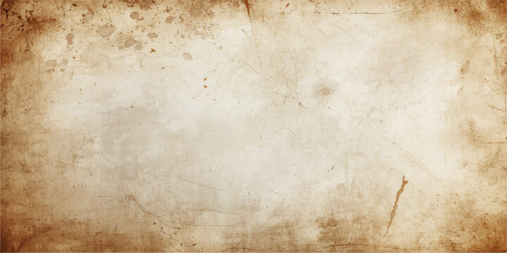 Blank old grunge paper texture with a stained vintage parchment background and aged antique design featuring a worn sepia brown textured surface for a retro ancient art wallpaper