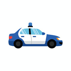 Fototapeta premium Blue Police Car Illustration
