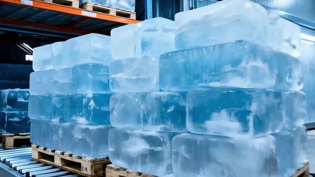 Mobile pallet racking in a refrigerated warehouse captured in medium shot highlighting spacesaving sliding racks and frozen product storage efficiency.