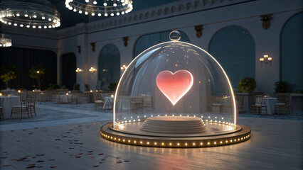 Couple Silhouette in Sunset Archway Landscape