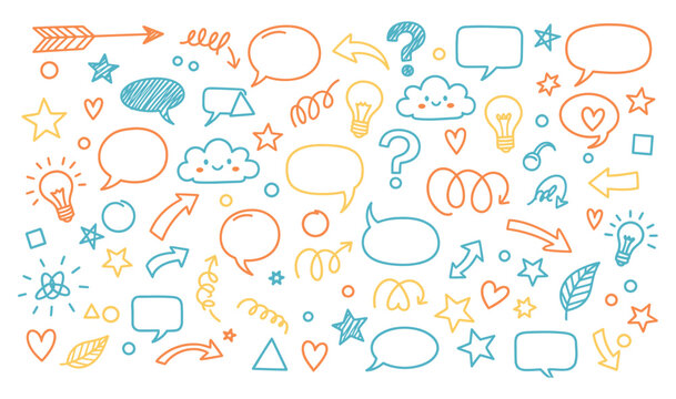 Hand drawn cute scribble shape doodle icon collection tiny decoration doddle set,little pen style scribbles,pen mark,design element for paper,minimalist line design