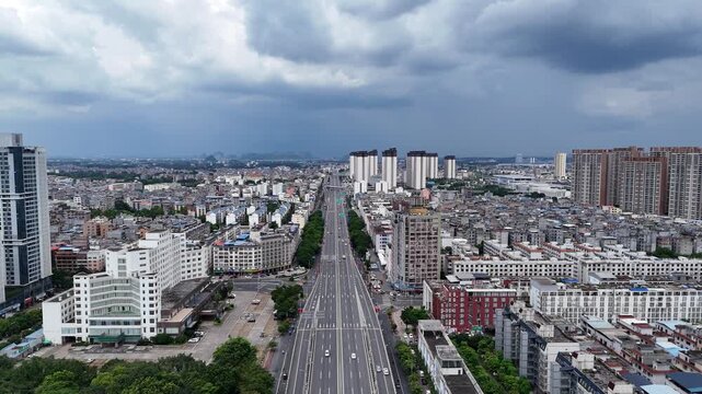 Aerial View of Jingang Viaduct, Guiyang, Guangxi China