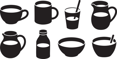 Black Milk Icons Set