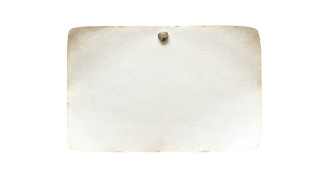 Vintage textured paper pinned with thumbtack for notes messages collage retro design and scrapbooking projects