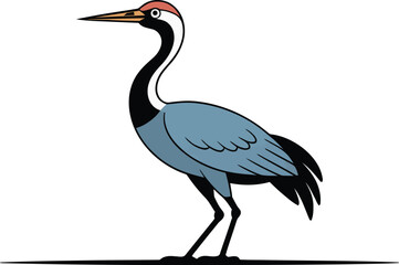 Elegant Crane Bird Illustration for Nature and Wildlife