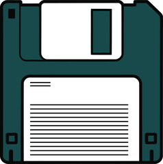 Classic Floppy Disk Storage Icon for Retro Data Technology