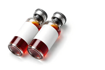 Photorealistic 3D macro product-shot of a single unbranded blood culture bottle standing upright, blank smooth label area (no readable text), crimped cap and stopper geometry clearly visible