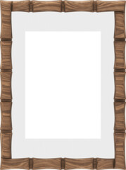Obraz premium Wooden Bamboo Picture Frame Border 3D