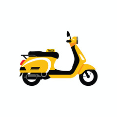 Obraz premium Yellow Scooter Taxi Illustration