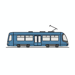 Blue Trolleybus Illustration
