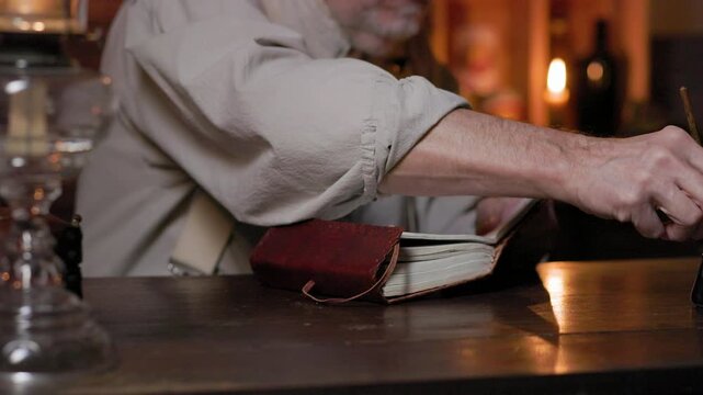 old west cowboy writing in his journal