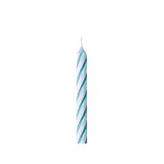 Blue and white striped birthday candle