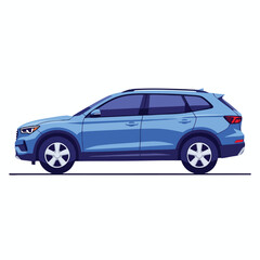 Blue SUV Car Illustration