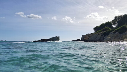 Balear sea and coastal rocks of Mollorca.