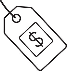 A vector icon of a price tag with a percentage sign, representing discounts or special offers, created in line style with editable stroke
