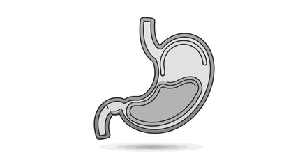 Abstract Human Stomach Outline Illustration Depicting Digestive Organ Anatomy and Internal Health for Medical Concepts