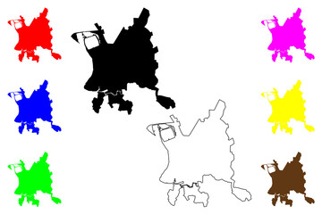 Berezniki city (Russia, Russian Federation) map vector illustration, scribble sketch Berezniki map