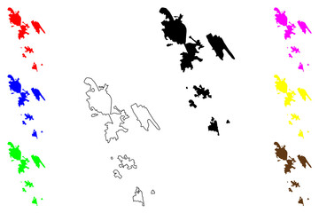 Domodedovo city (Russia, Russian Federation) map vector illustration, scribble sketch Domodedovo map
