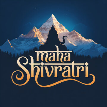 Happy maha Shivratri, a Hindu festival celebrated of lord shiva night. Creative vector illustration design.