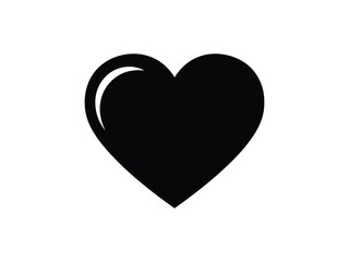 Solid black heart icon with a subtle highlight