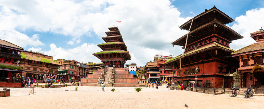 street view of bhaktapur city, nepal