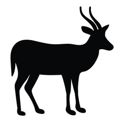 Obraz premium Silhouette of a slender antelope standing elegantly in stark black and white