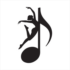 A graceful ballerina dancing in harmony on single icon  © ANIK