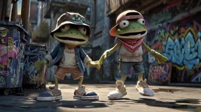 Frog Dance Street Style Battle in Grungy Alley