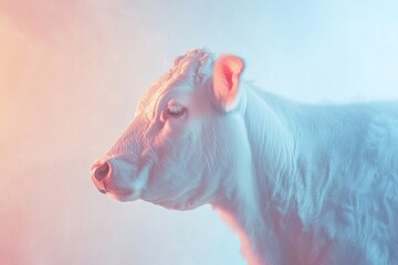 cow silhouette witth a copy space