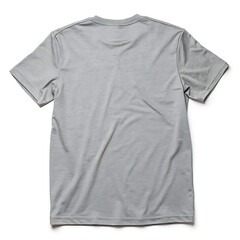 A plain gray short sleeved t shirt mockup on a white background