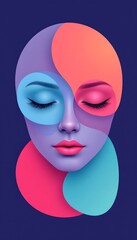 Serene Abstract Face Pastel Tones for Wellness Branding