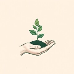 Hands Holding Green Plant for Sustainable Living
