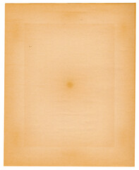 Yellowed paper surface with rectangular bleaching marks and pati