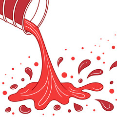 Red Paint Pouring and Splash
